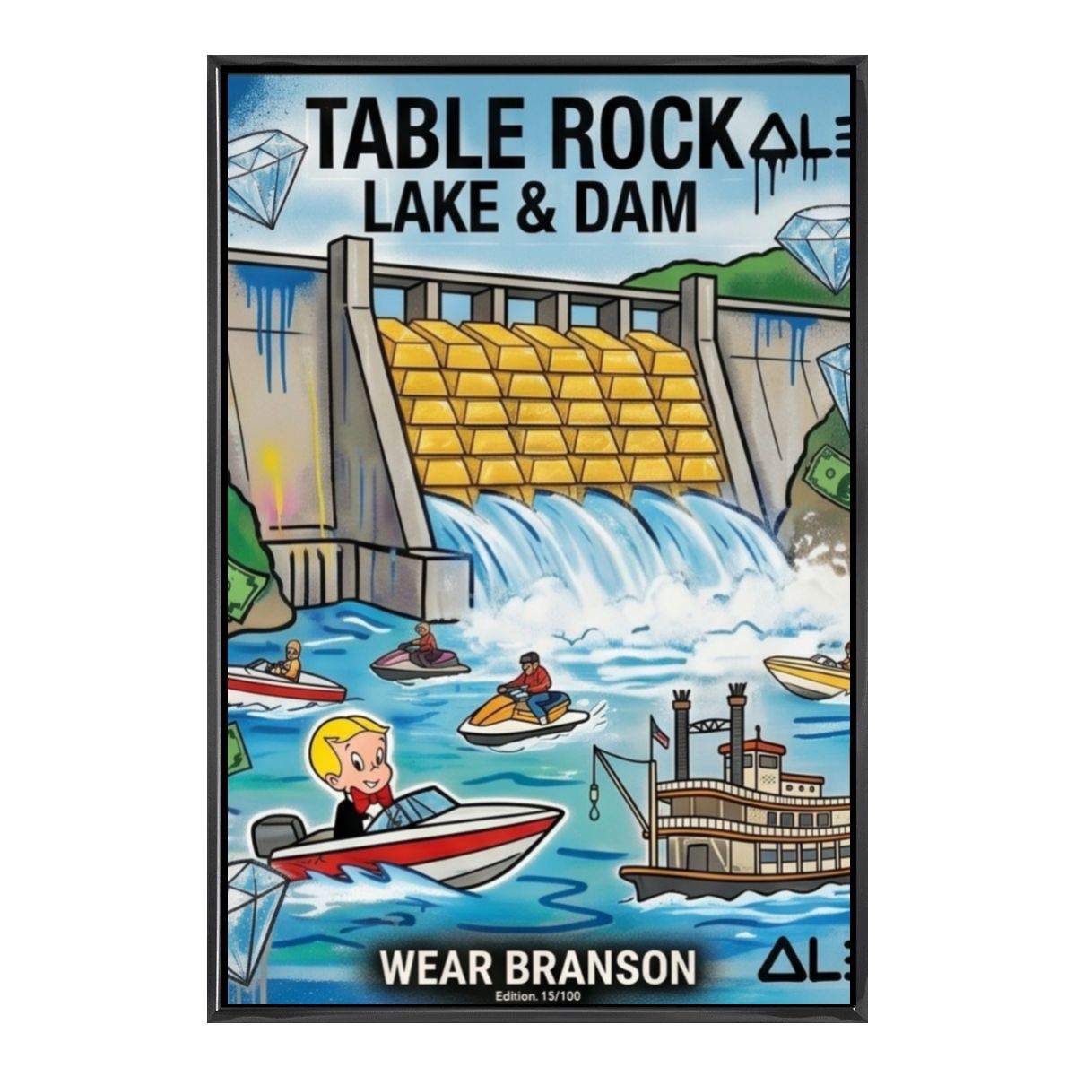 Table Rock Lake & Dam – 20" x 30" Limited Edition Canvas Print