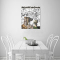 "Branson Modern Grid" – Limited Edition Black & White Map Collage Canvas Print 20"x24"