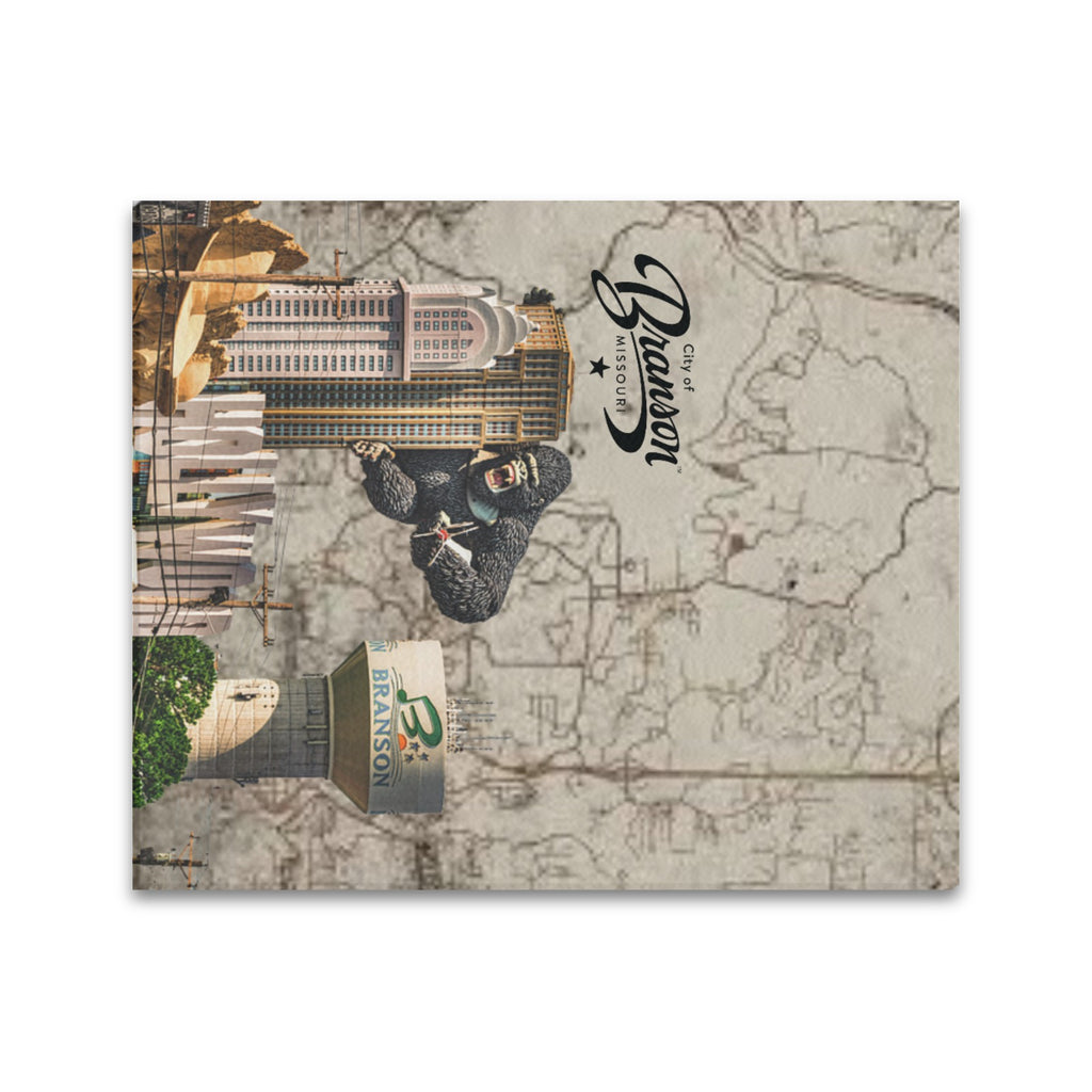 "Branson Heritage" – Limited Edition Sepia Vintage Map Collage Canvas Print 20"x24"