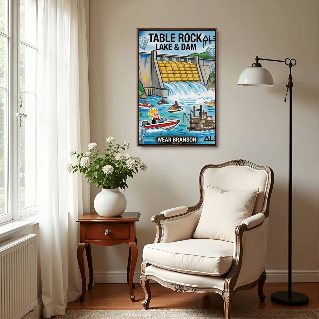 Table Rock Lake & Dam – 20" x 30" Limited Edition Canvas Print