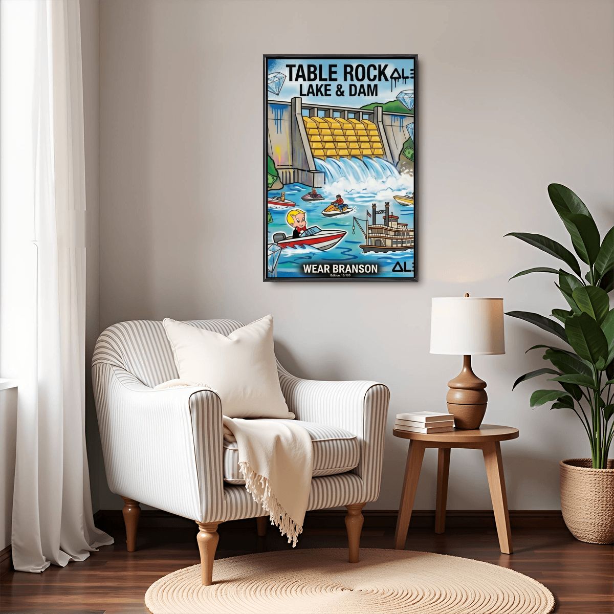 Table Rock Lake & Dam – 20" x 30" Limited Edition Canvas Print